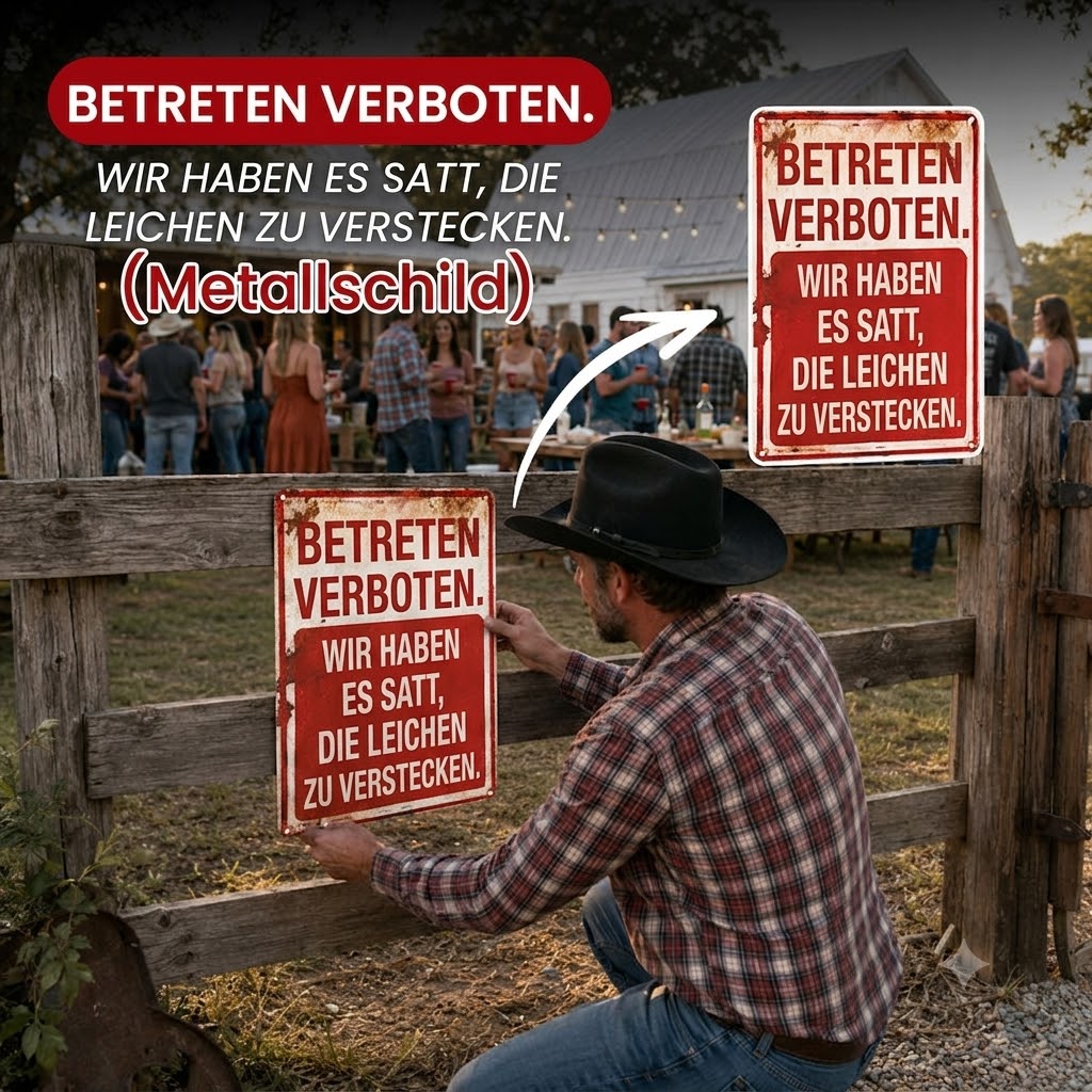 BETRETEN VERBOTEN. WIR HABEN ES SATT, DIE LEICHEN ZU VERSTECKEN.