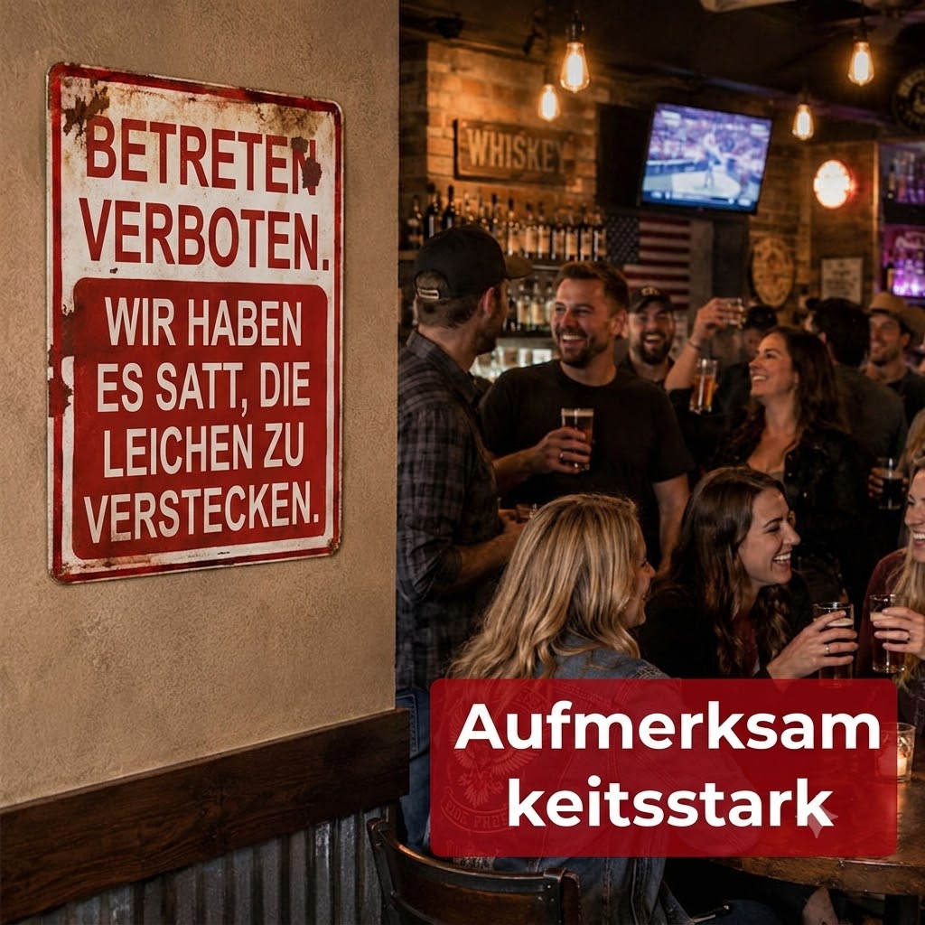 BETRETEN VERBOTEN. WIR HABEN ES SATT, DIE LEICHEN ZU VERSTECKEN.
