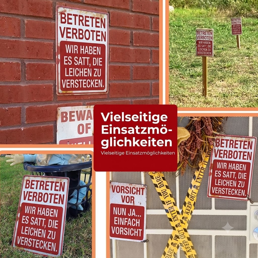 BETRETEN VERBOTEN. WIR HABEN ES SATT, DIE LEICHEN ZU VERSTECKEN.